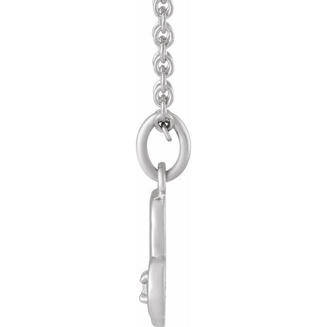 14K White Gold .015 CT Natural Diamond Capricorn Zodiac 16-18" Necklace