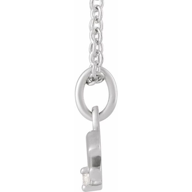 14K White Gold .015 CT Natural Diamond Aquarius Zodiac 16-18" Necklace