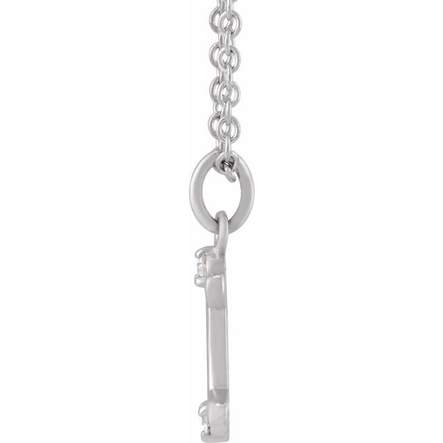 14K White Gold .03 CTW Natural Diamond Gemini Zodiac 16-18" Necklace
