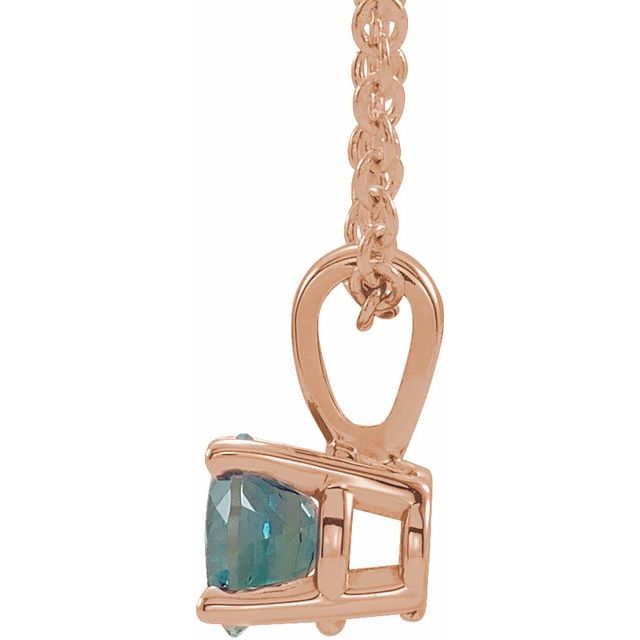 14K Rose Gold 4 mm Lab-Grown Alexandrite 16-18" Necklace