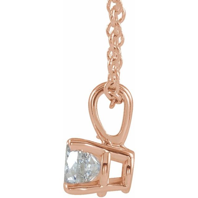 14K Rose Gold 1/4 CT Natural Diamond 16-18" Necklace