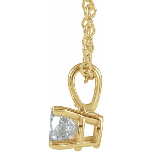 14K Yellow Gold 1/4 CT Natural Diamond 16-18" Necklace