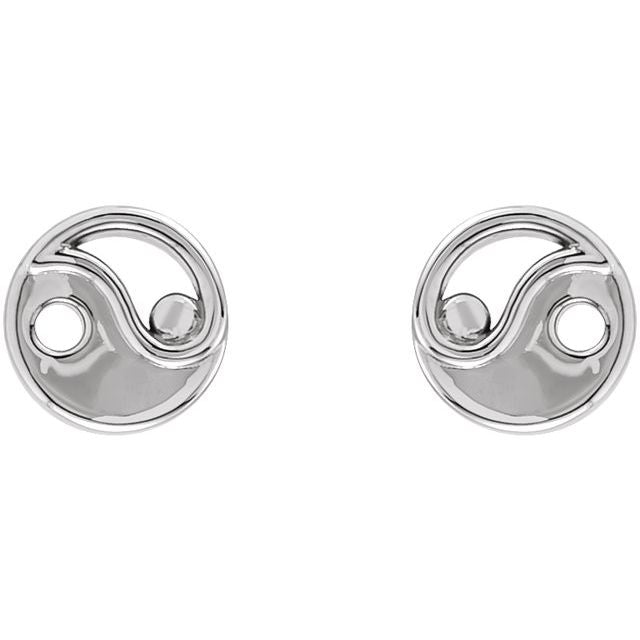 Sterling Silver Yin Yang Earrings