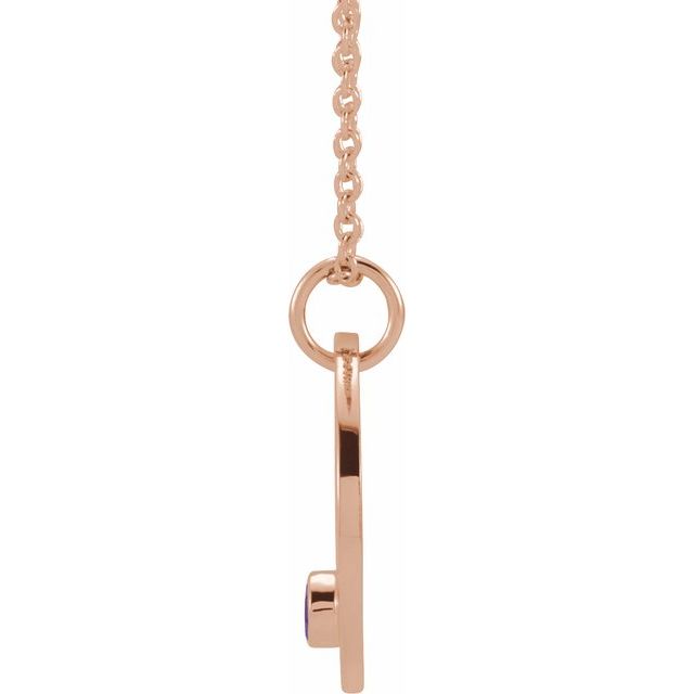 14K Rose Gold Natural Amethyst Sagittarius Zodiac 16-18" Necklace