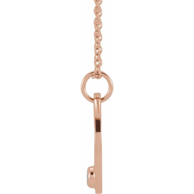 14K Rose Gold Natural Aquamarine Cancer Zodiac 16-18" Necklace