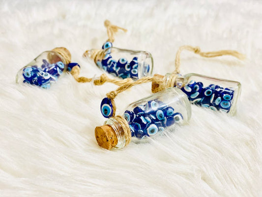 Traditional Turkish nazar boncuk — hand-blown cobalt glass evil eye amulets used for centuries of apotropaic protection