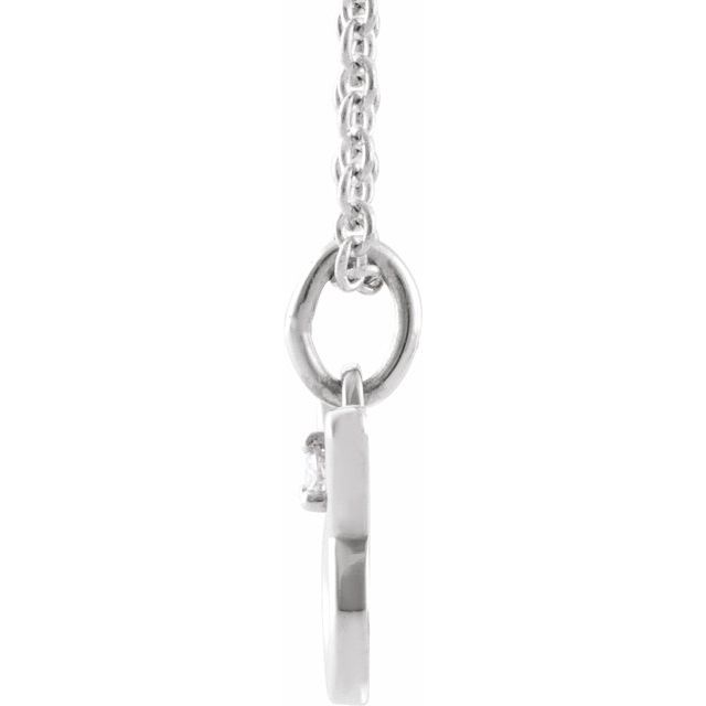 14K White Gold .015 CT Natural Diamond Taurus Zodiac 16-18" Necklace