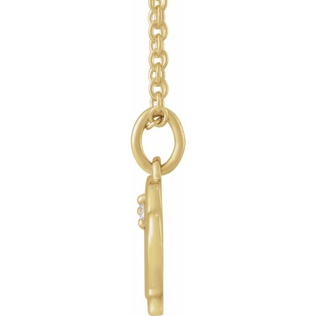 14K Yellow Gold .015 CT Natural Diamond Virgo Zodiac 16-18" Necklace