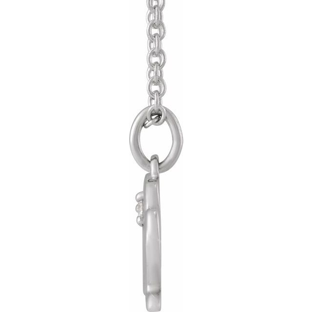 14K White Gold .015 CT Natural Diamond Virgo Zodiac 16-18" Necklace