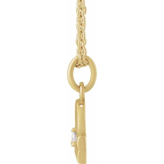14K Yellow Gold .015 CT Natural Diamond Libra Zodiac 16-18" Necklace