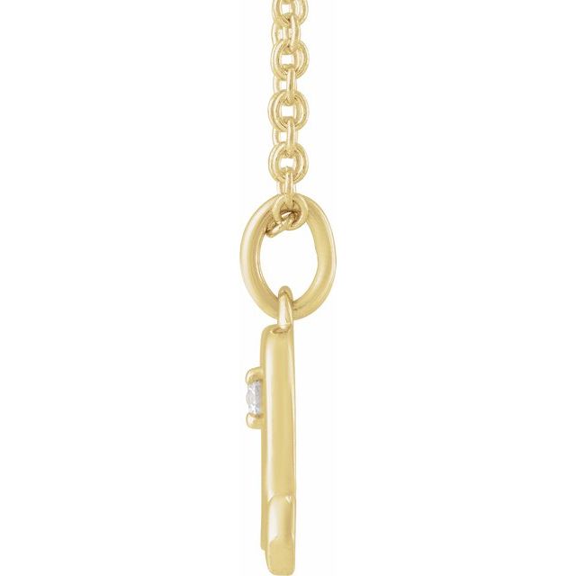 14K Yellow Gold .015 CT Natural Diamond Scorpio Zodiac 16-18" Necklace