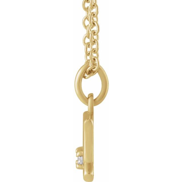 14K Yellow Gold .015 CT Natural Diamond Sagittarius Zodiac 16-18" Necklace