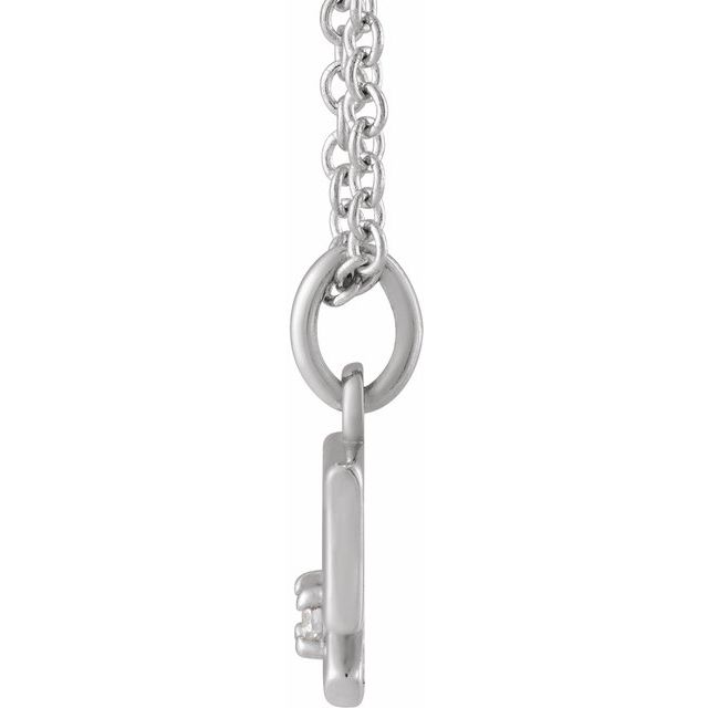 14K White Gold .015 CT Natural Diamond Sagittarius Zodiac 16-18" Necklace
