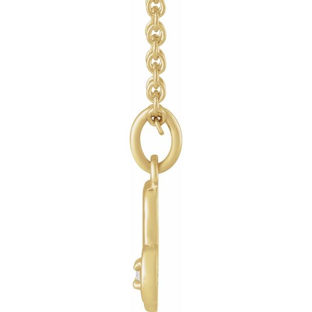 14K Yellow Gold .015 CT Natural Diamond Capricorn Zodiac 16-18" Necklace