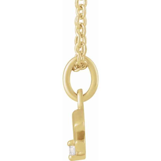 14K Yellow Gold .015 CT Natural Diamond Aquarius Zodiac 16-18" Necklace