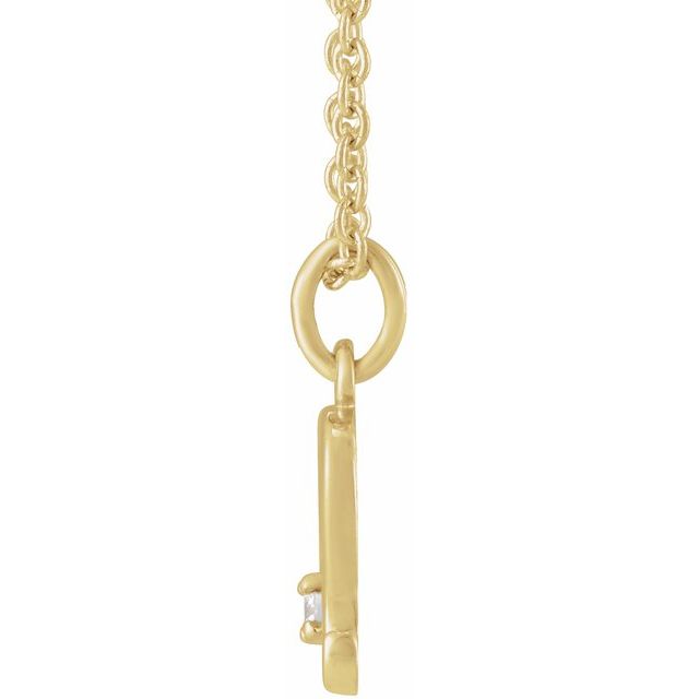 14K Yellow Gold .015 CT Natural Diamond Leo Zodiac 16-18" Necklace