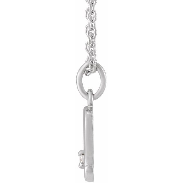 14K White Gold .015 CT Natural Diamond Leo Zodiac 16-18" Necklace
