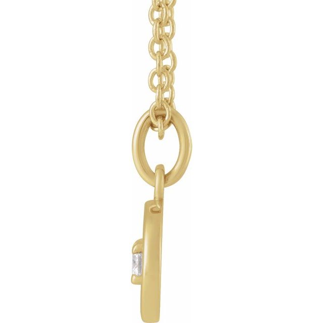 14K Yellow Gold .03 CTW Natural Diamond Cancer Zodiac 16-18" Necklace
