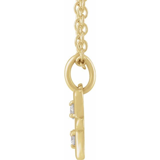 14K Yellow Gold .03 CTW Natural Diamond Pisces Zodiac 16-18" Necklace