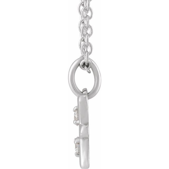 14K White Gold .03 CTW Natural Diamond Pisces Zodiac 16-18" Necklace