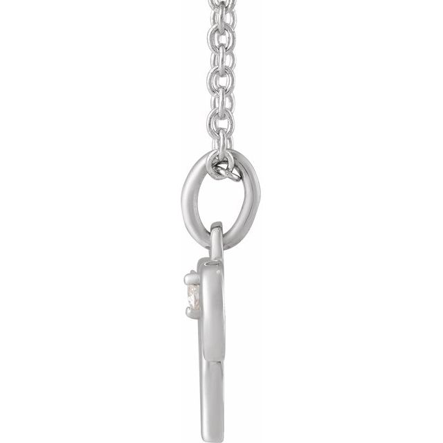 14K White Gold .015 CT Natural Diamond Aries Zodiac 16-18" Necklace