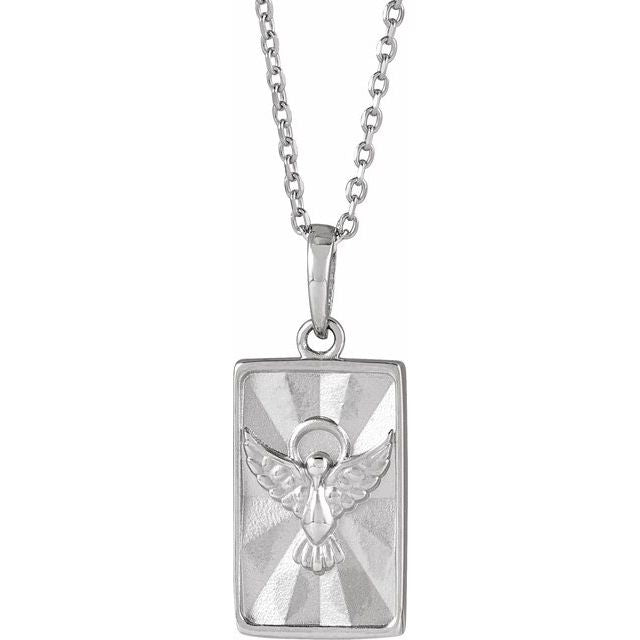 Sterling Silver Holy Spirit & Dove 16-18" Necklace