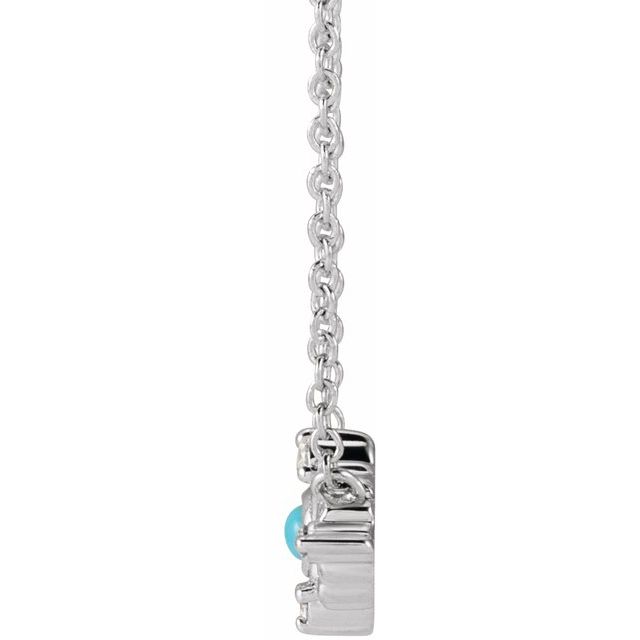 Sterling Silver Natural Turquoise & .02 CTW Natural Diamond Evil Eye 18" Necklace