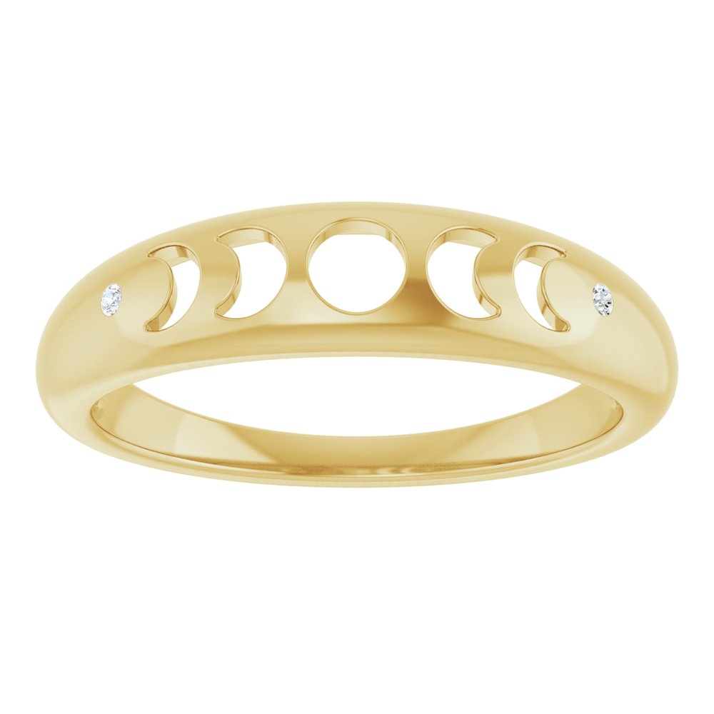 Diamond Moon Phase Ring in 14K Gold