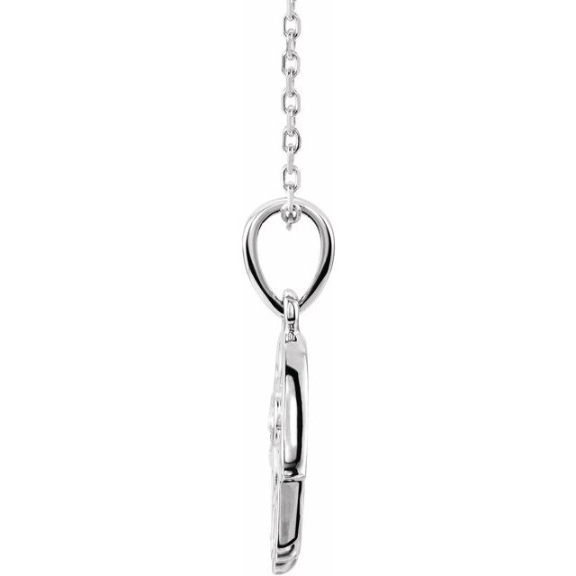 Sterling Silver .03 CTW Diamond Hamsa 16-18" Necklace 