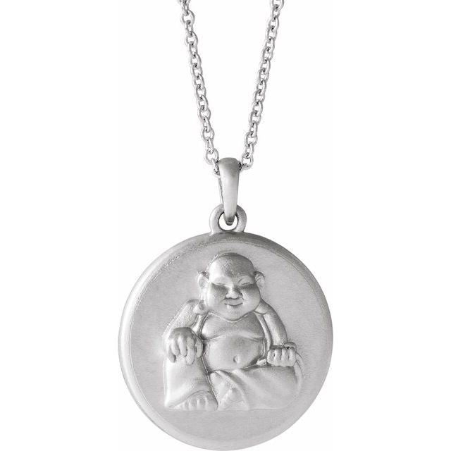Sterling Silver Buddha 16-18" Necklace  
