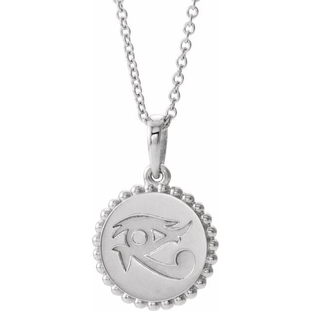 Sterling Silver Eye of Horus 16-18" Necklace  