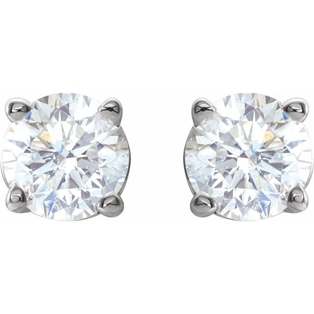 14K White Gold 1/2 CTW Natural Diamond Earrings