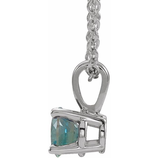 14K White Gold 4 mm Lab-Grown Alexandrite 16-18" Necklace