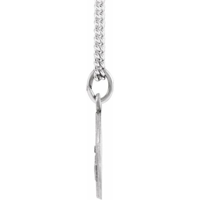 Sterling Silver 18 mm Guardian Angel Medal 18" Necklace