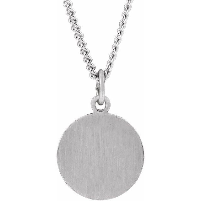 Sterling Silver 18 mm Guardian Angel Medal 18" Necklace