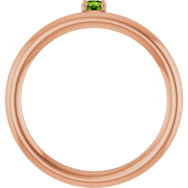 14K Rose Gold Natural Peridot Stackable Ring
