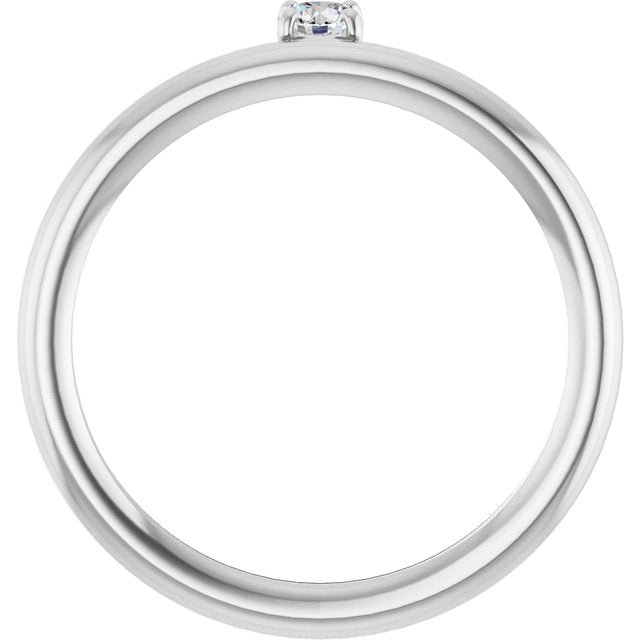 14K White Gold 1/10 CT Natural Diamond Stackable Ring 