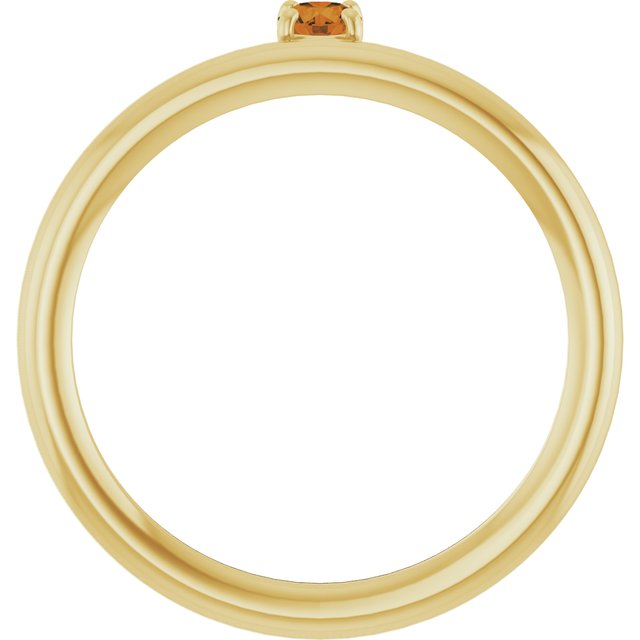 14K Yellow Gold Natural Citrine Stackable Ring