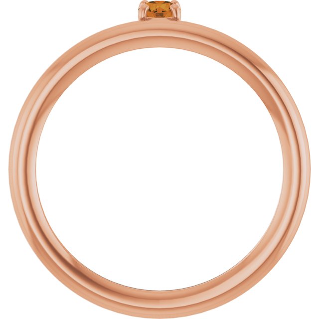 14K Rose Gold Natural Citrine Stackable Ring