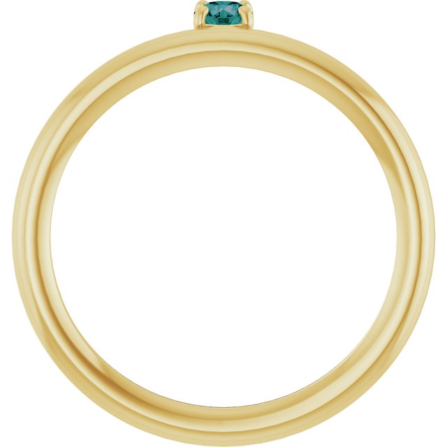14K Yellow Gold Lab-Grown Alexandrite Stackable Ring