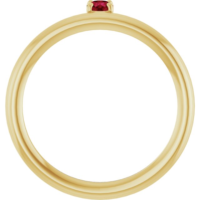 14K Yellow Gold Natural Ruby Stackable Ring