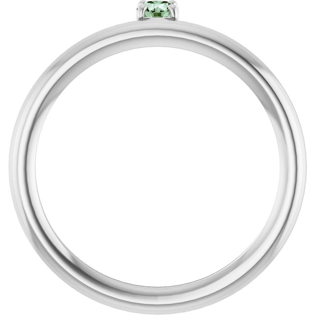 14K White Gold Lab-Grown Alexandrite Stackable Ring