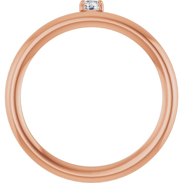 14K Rose Gold 1/10 CT Natural Diamond Stackable Ring 