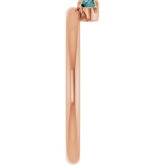 14K Rose Gold Lab-Grown Alexandrite Stackable Ring