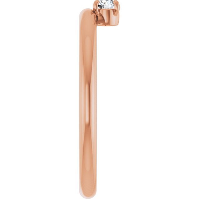 14K Rose Gold 1/10 CT Natural Diamond Stackable Ring 