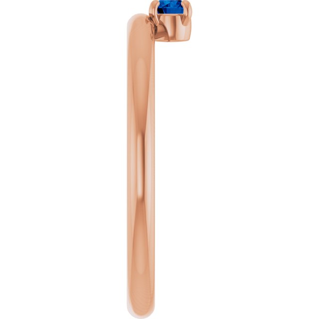 14K Rose Gold Natural Blue Sapphire Stackable Ring