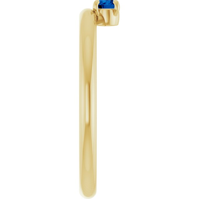 14K Yellow Gold Natural Blue Sapphire Stackable Ring