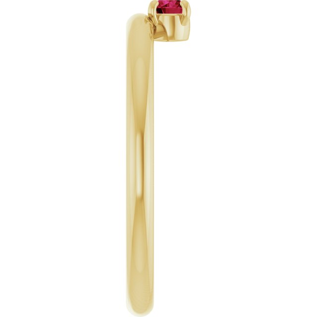 14K Yellow Gold Natural Ruby Stackable Ring