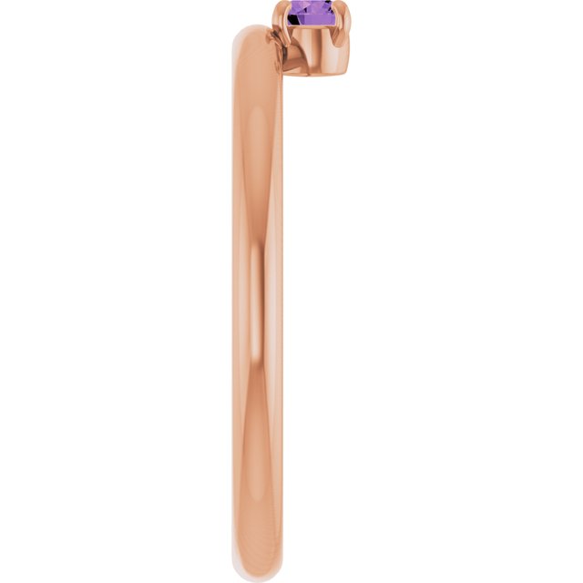 14K Rose Gold Natural Amethyst Stackable Ring