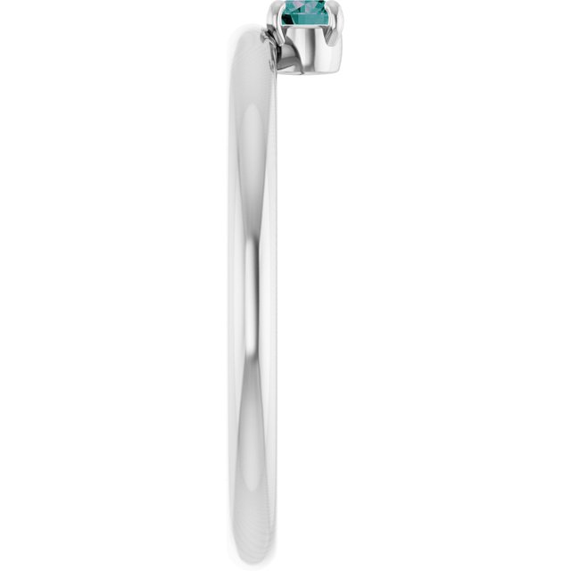 14K White Gold Lab-Grown Alexandrite Stackable Ring